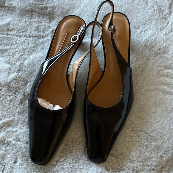 Slingback with pointed toe in patent leather woman 👠, Ann Tylor Size 9 - Picture 1 of 5